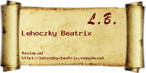 Lehoczky Beatrix névjegykártya