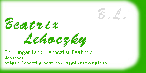 beatrix lehoczky business card